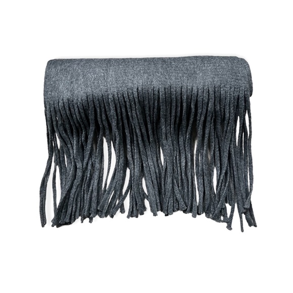 Lucky Brand Solid Brushed Scarf with Long Tassels in Dark Grey - Picture 7 of 8
